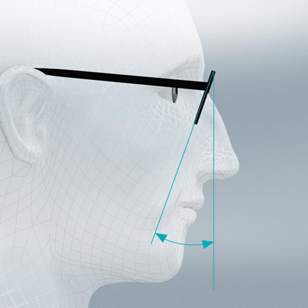 Standard lens design on a face with non-standard position of wearing parameters