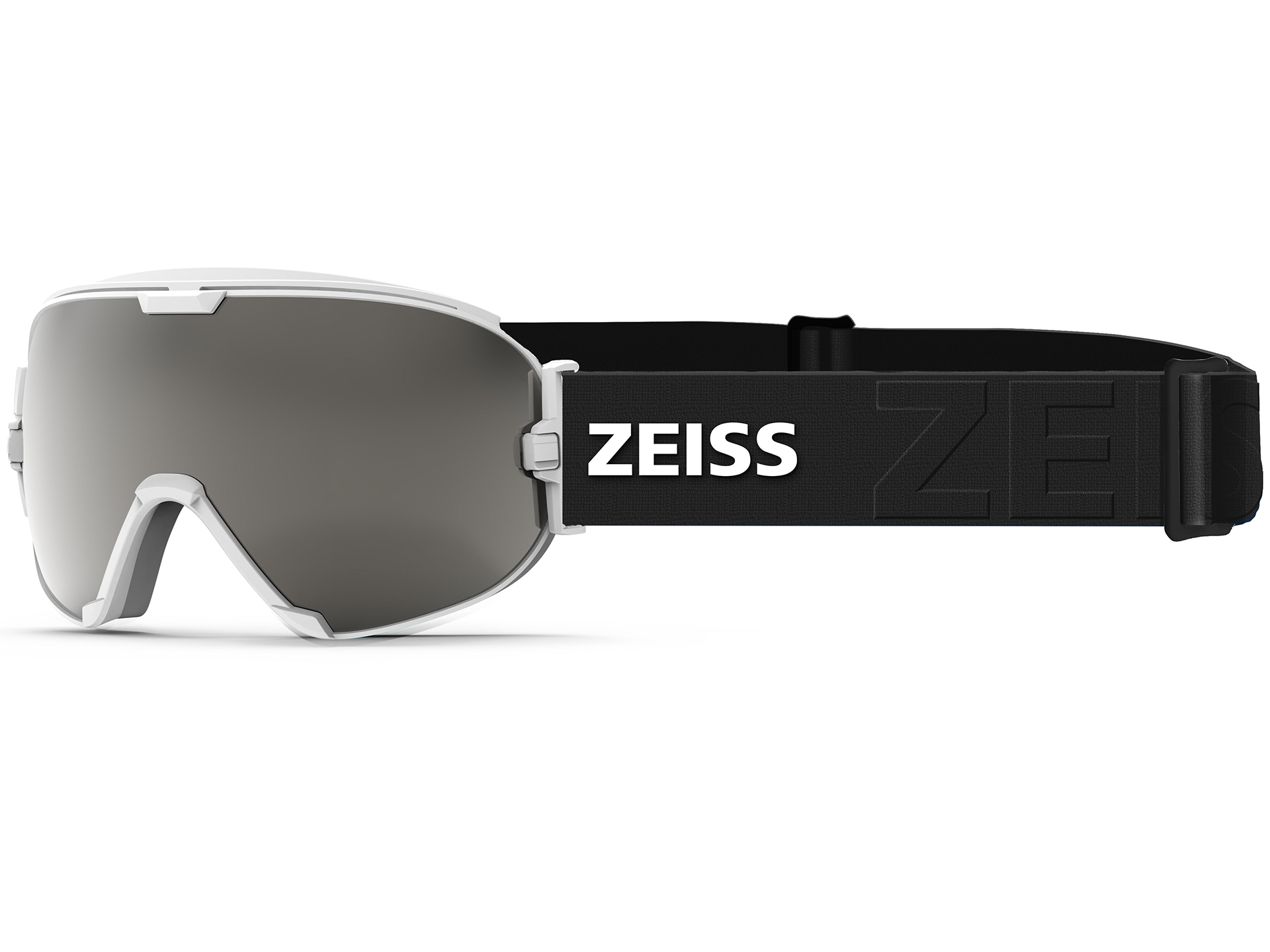 ZEISS snow goggles with dark gray visor and black strap